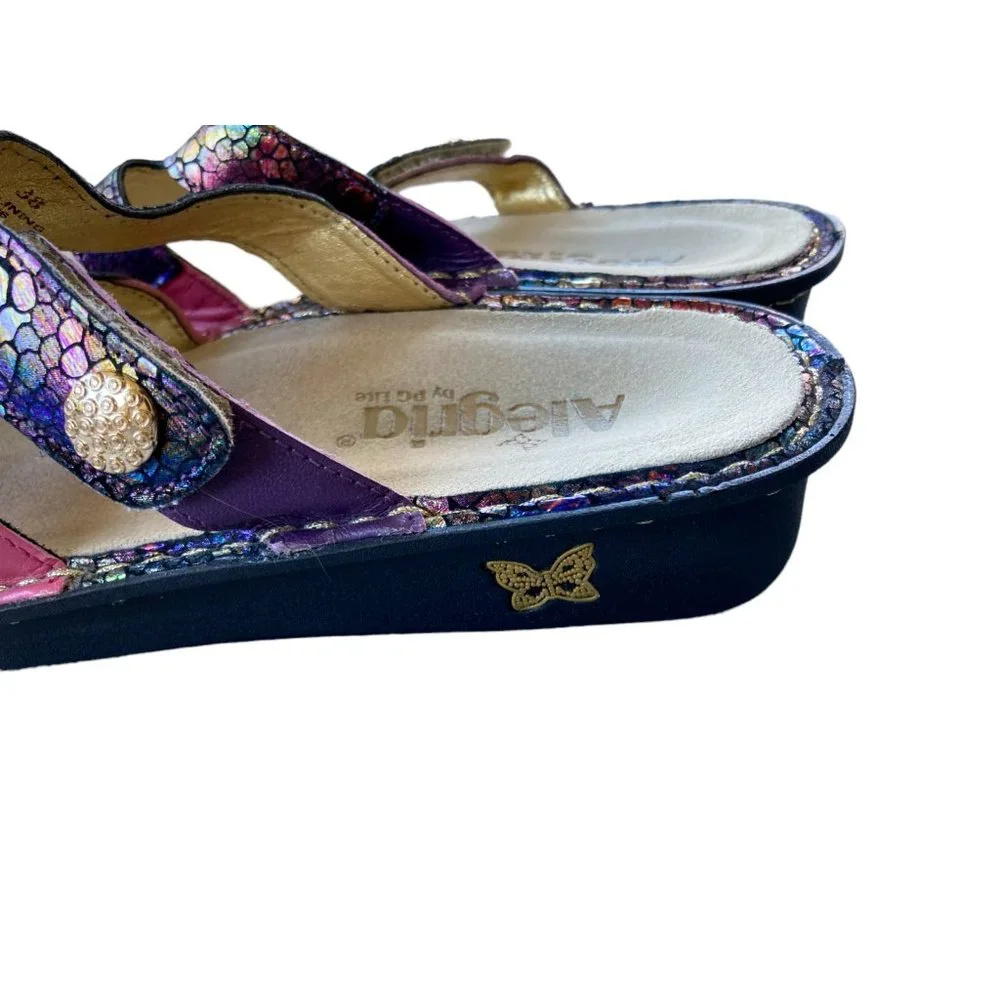 Alegria Women's Venice iridescent metallic leather Sandals Size 38 US 7.5 - Picture 5 of 6